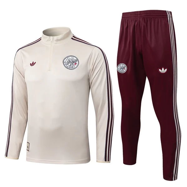 Komplet Bluza Treningowa Ajax Amsterdam Dziecięca 2025-26 - 1-4 Zip Beżowy Komplet Bluza Treningowa Ajax Amsterdam Dziecięca 2025-26 - 1-4 Zip Beżowy