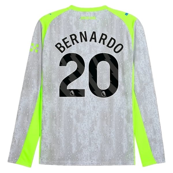 Koszulka Manchester City Bernardo 20 Trzeci Komplet 2025-2026 Longsleeve Koszulka Manchester City Bernardo 20 Trzeci Komplet 2025-2026 Longsleeve