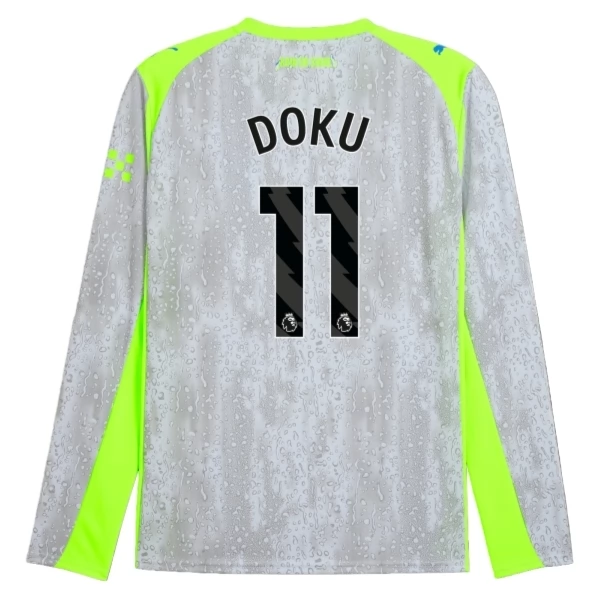 Koszulka Manchester City Doku 11 Trzeci Komplet 2025-2026 Longsleeve Koszulka Manchester City Doku 11 Trzeci Komplet 2025-2026 Longsleeve