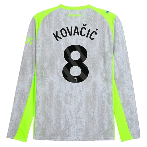 Koszulka Manchester City Kovačić 8 Trzeci Komplet 2025-2026 Longsleeve Koszulka Manchester City Kovačić 8 Trzeci Komplet 2025-2026 Longsleeve