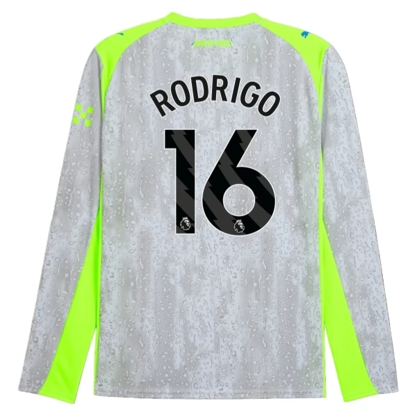 Koszulka Manchester City Rodrigo 16 Trzeci Komplet 2025-2026 Longsleeve Koszulka Manchester City Rodrigo 16 Trzeci Komplet 2025-2026 Longsleeve